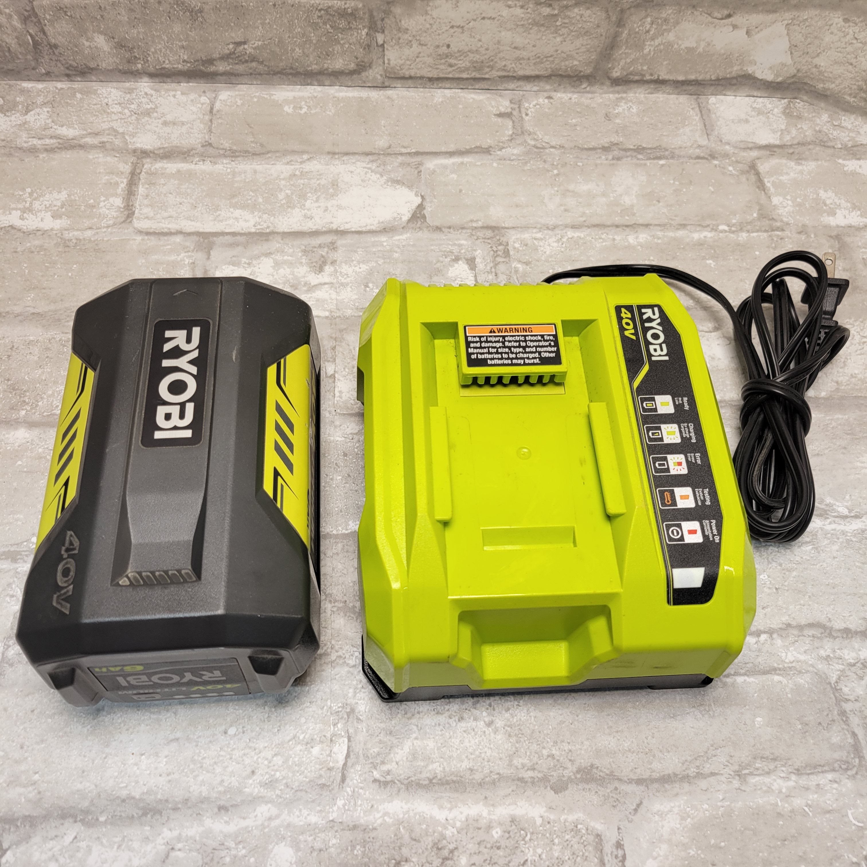 Ryobi OP40601 40V Battery & OP406VNM Charger (7945772957934)